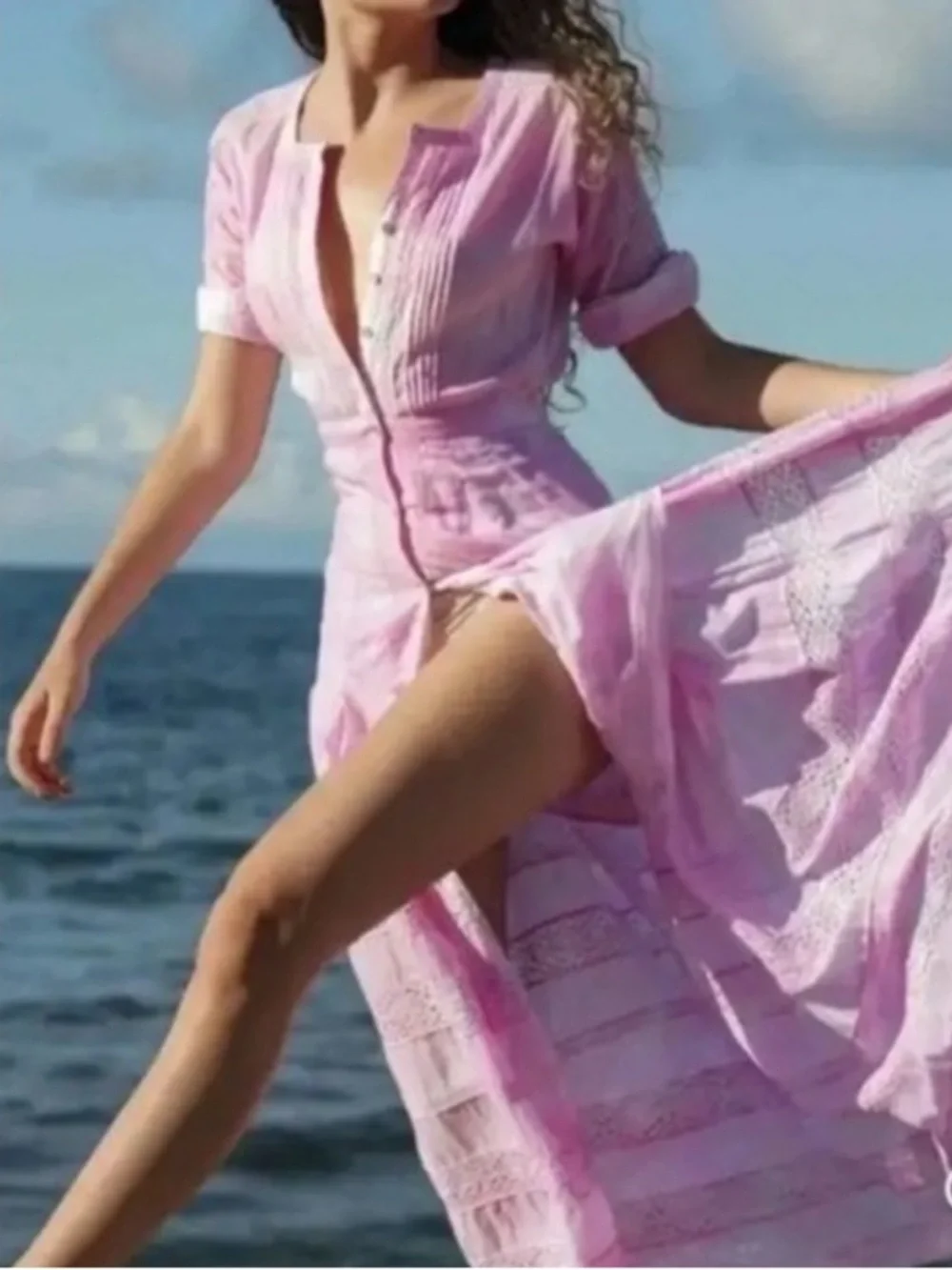 NWT LOVESHACKFANCY Edie dress in Begonia  Pink hand Tie-Dye size large - Picture 2 of 16